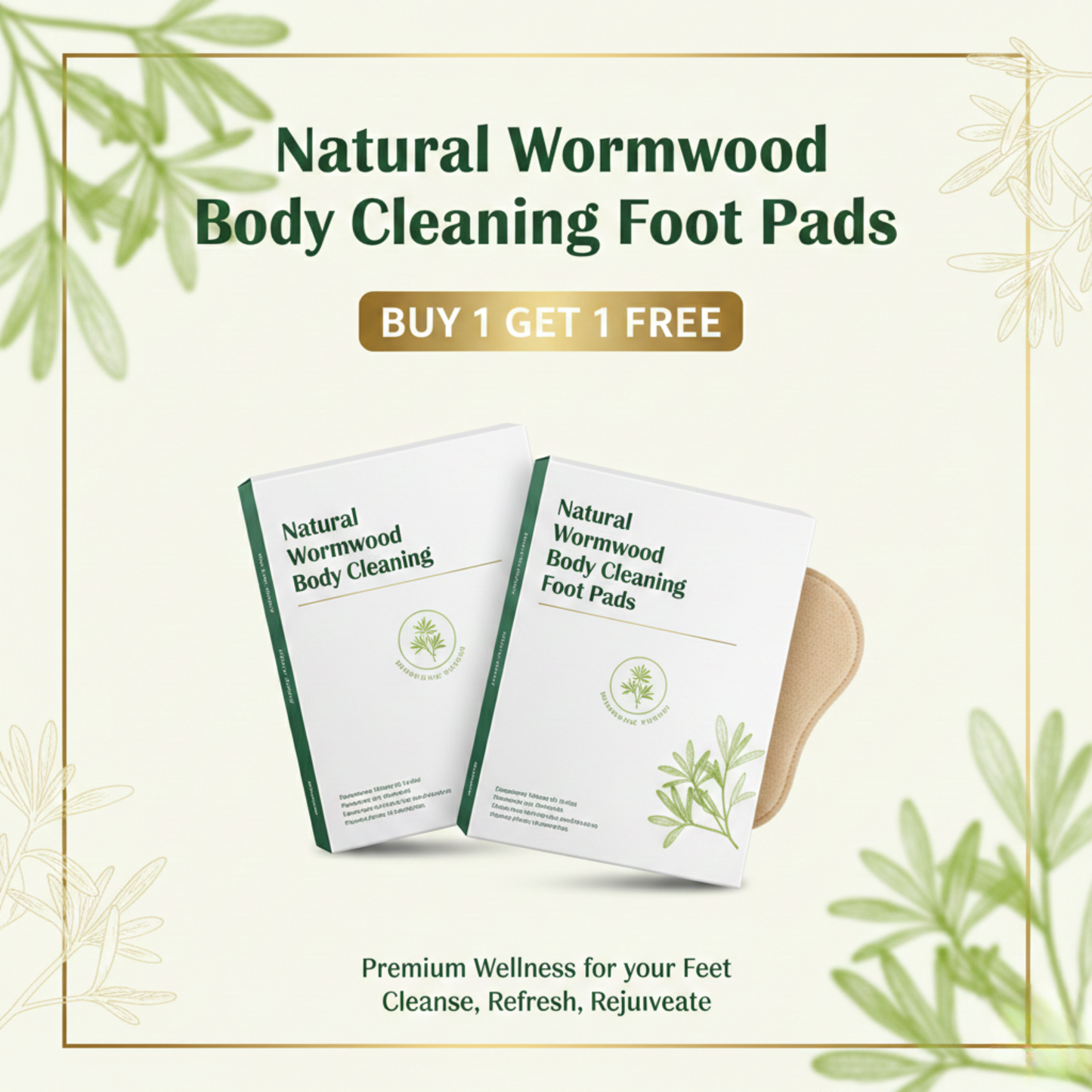 Shreeved Natural Wormwood  Body Cleaning Foot Pads ( BUY 1 GET 1 FREE )